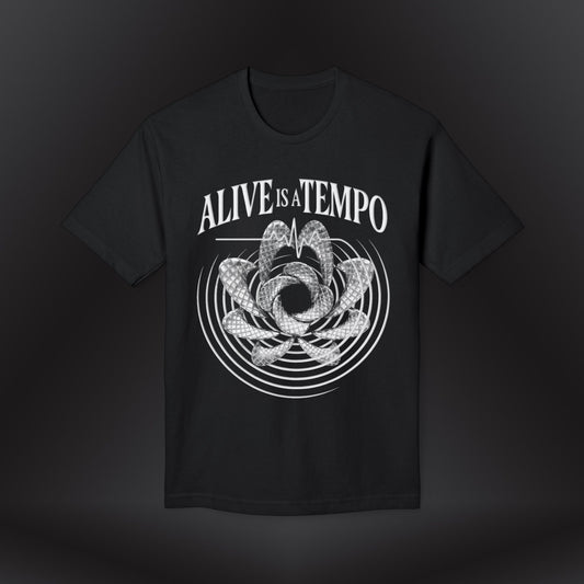 Alive is a Tempo | Chronomorph Studio Minimalist Graphic Tee – Temporal Edition