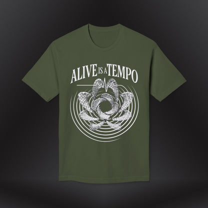 Alive is a Tempo | Chronomorph Studio Minimalist Graphic Tee – Temporal Edition