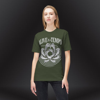 Alive is a Tempo | Chronomorph Studio Minimalist Graphic Tee – Temporal Edition