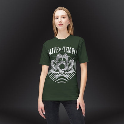 Alive is a Tempo | Chronomorph Studio Minimalist Graphic Tee – Temporal Edition